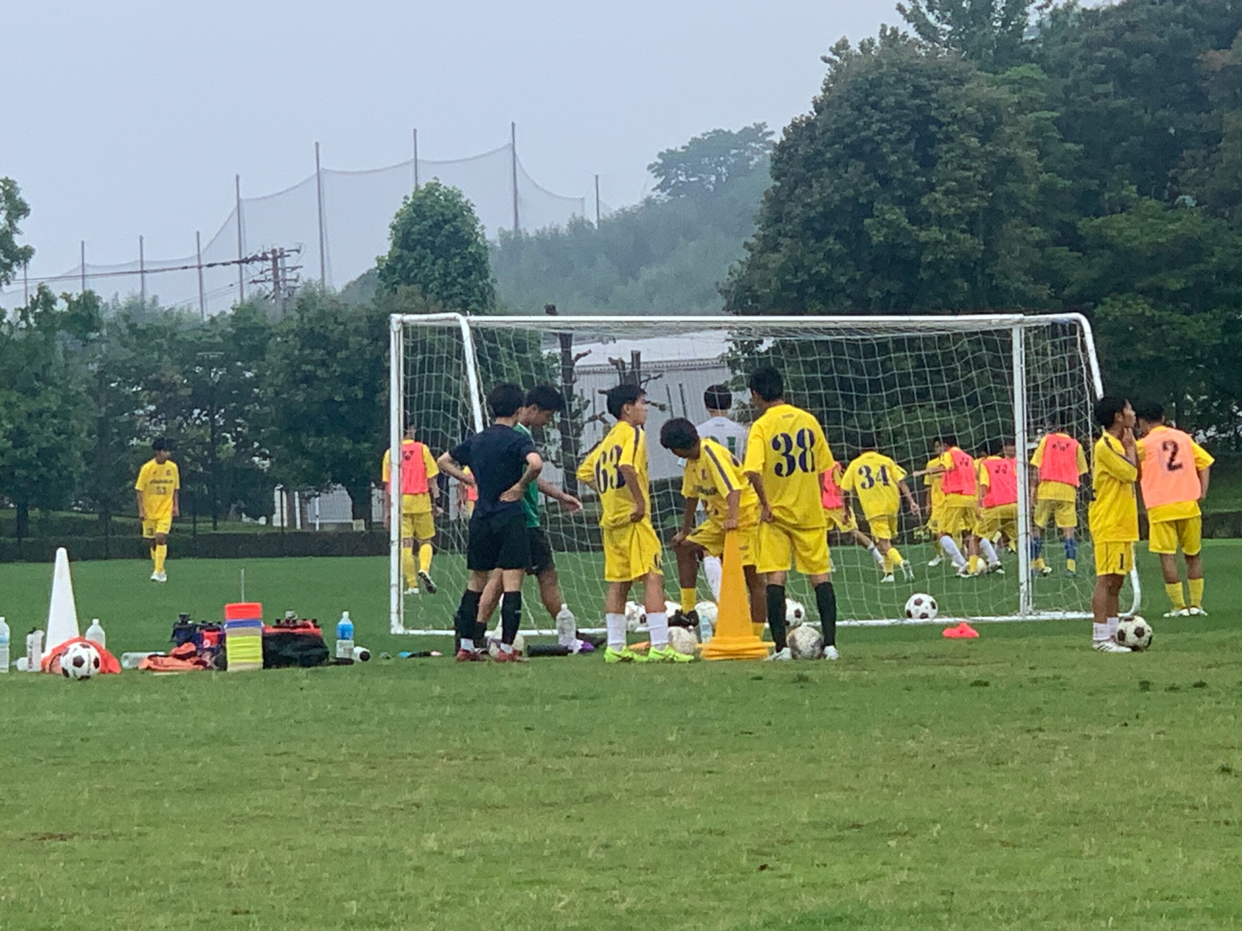 Youth players training on the pitch